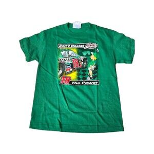 VTG Nascar Kids  T-Shirt XL Bobby Labonte #18 Can't Resist The Power Green Chase